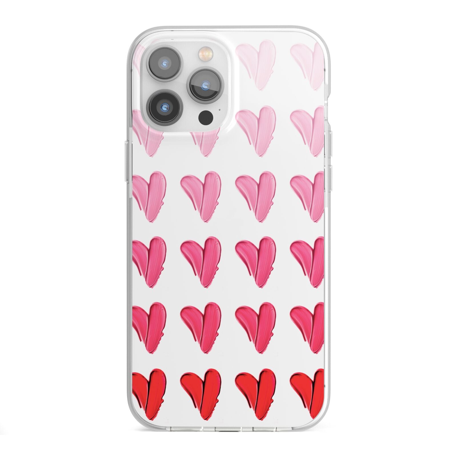Brushstroke Heart iPhone 13 Pro Max TPU Impact Case with White Edges