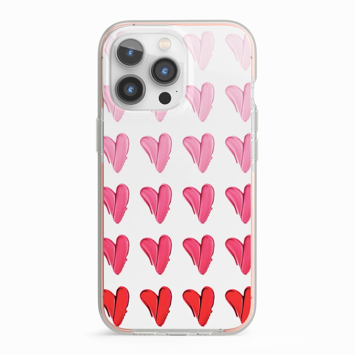 Brushstroke Heart iPhone 13 Pro TPU Impact Case with Pink Edges