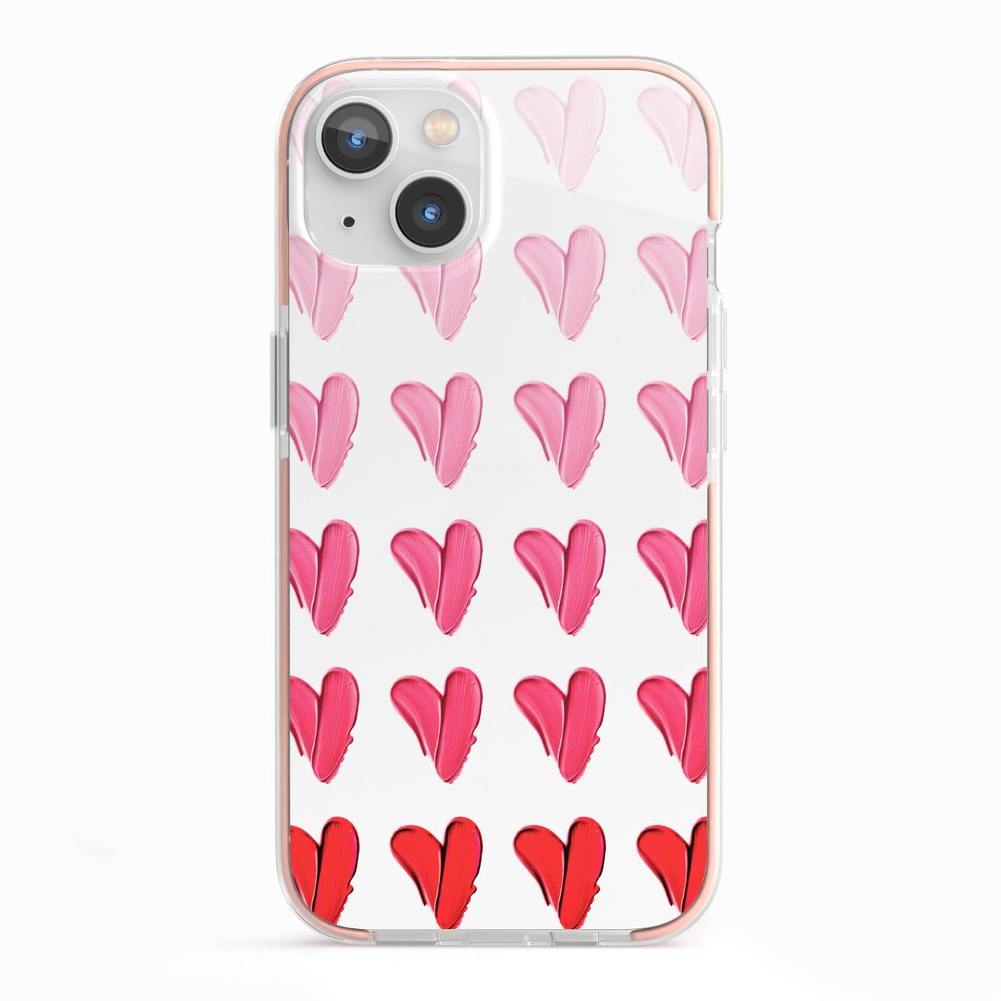 Brushstroke Heart iPhone 13 TPU Impact Case with Pink Edges