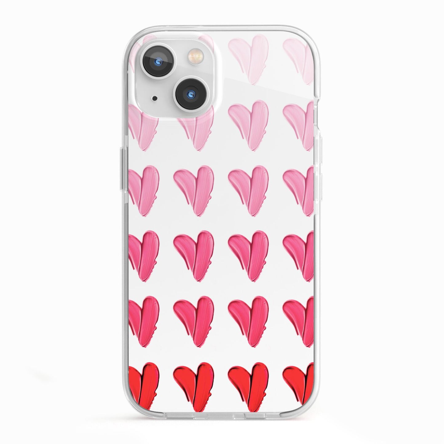 Brushstroke Heart iPhone 13 TPU Impact Case with White Edges