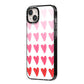 Brushstroke Heart iPhone 14 Plus Black Impact Case Side Angle on Silver phone