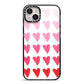 Brushstroke Heart iPhone 14 Plus Black Impact Case on Silver phone