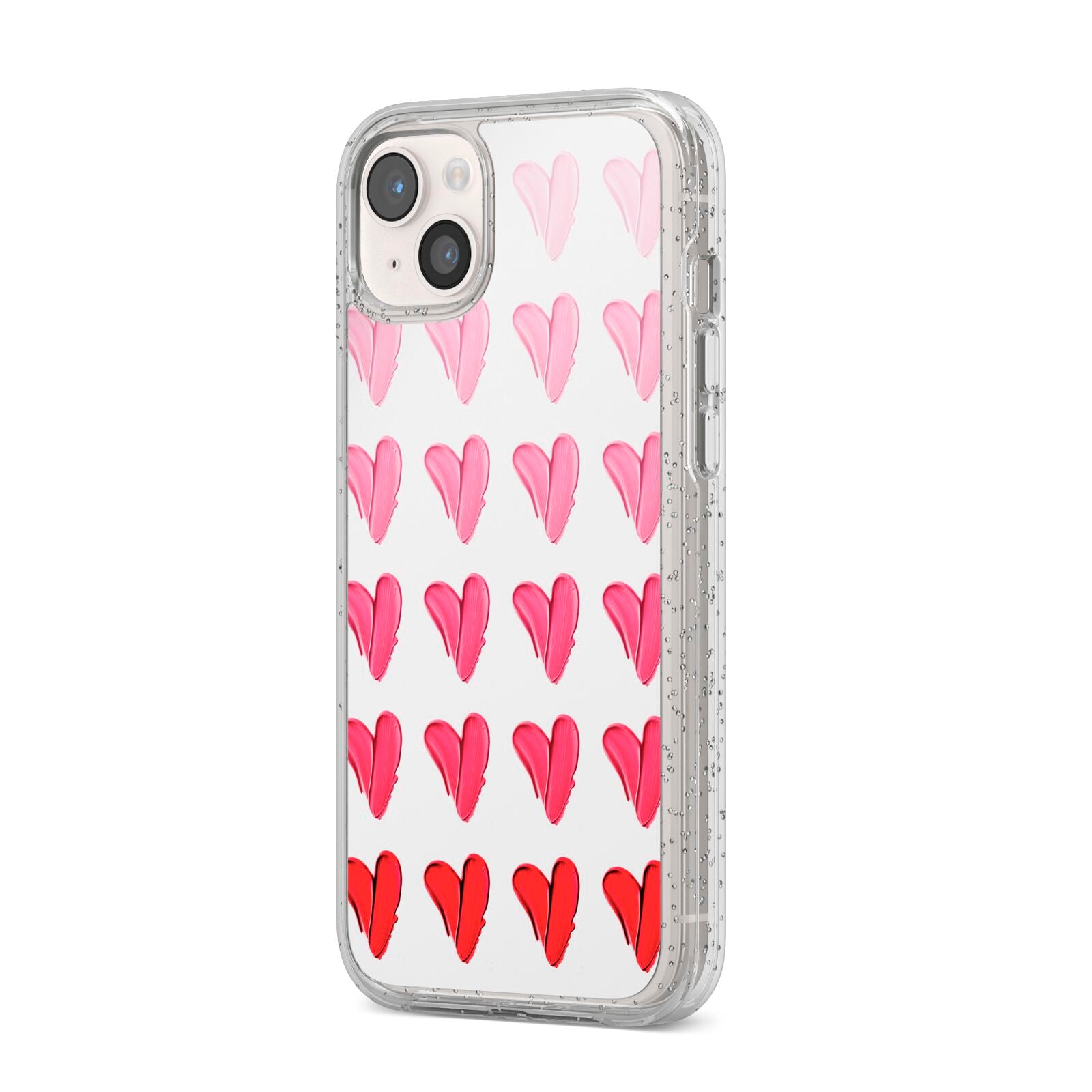 Brushstroke Heart iPhone 14 Plus Glitter Tough Case Starlight Angled Image