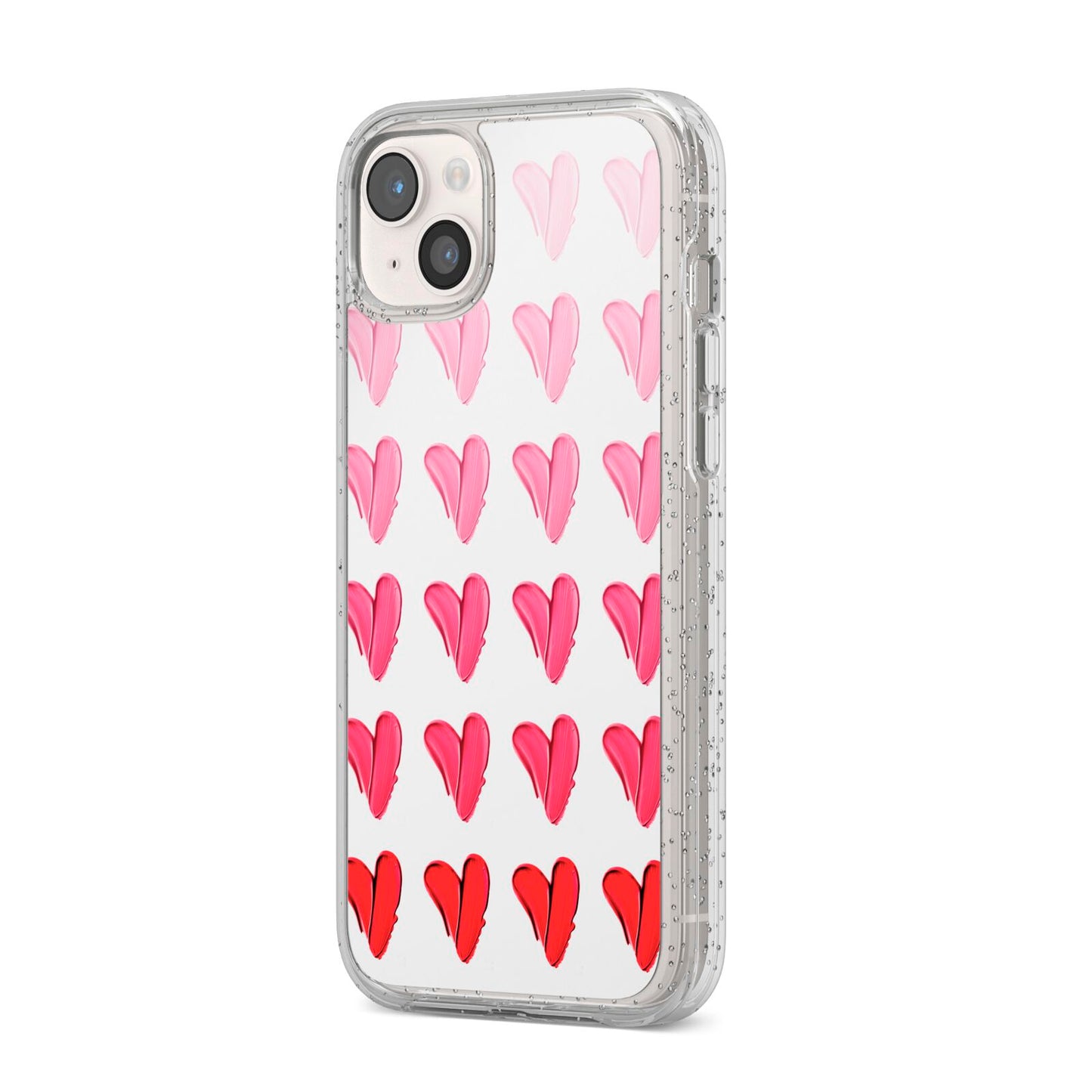 Brushstroke Heart iPhone 14 Plus Glitter Tough Case Starlight Angled Image