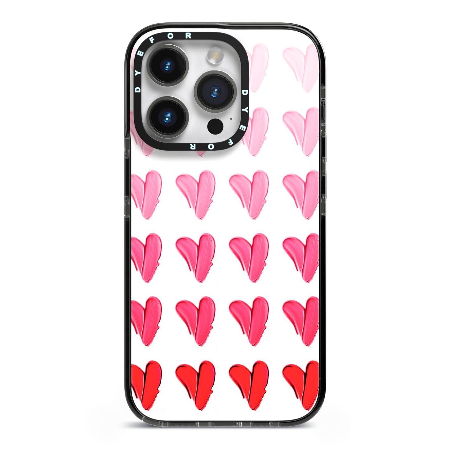 Brushstroke Heart iPhone 14 Pro Black Impact Case on Silver phone