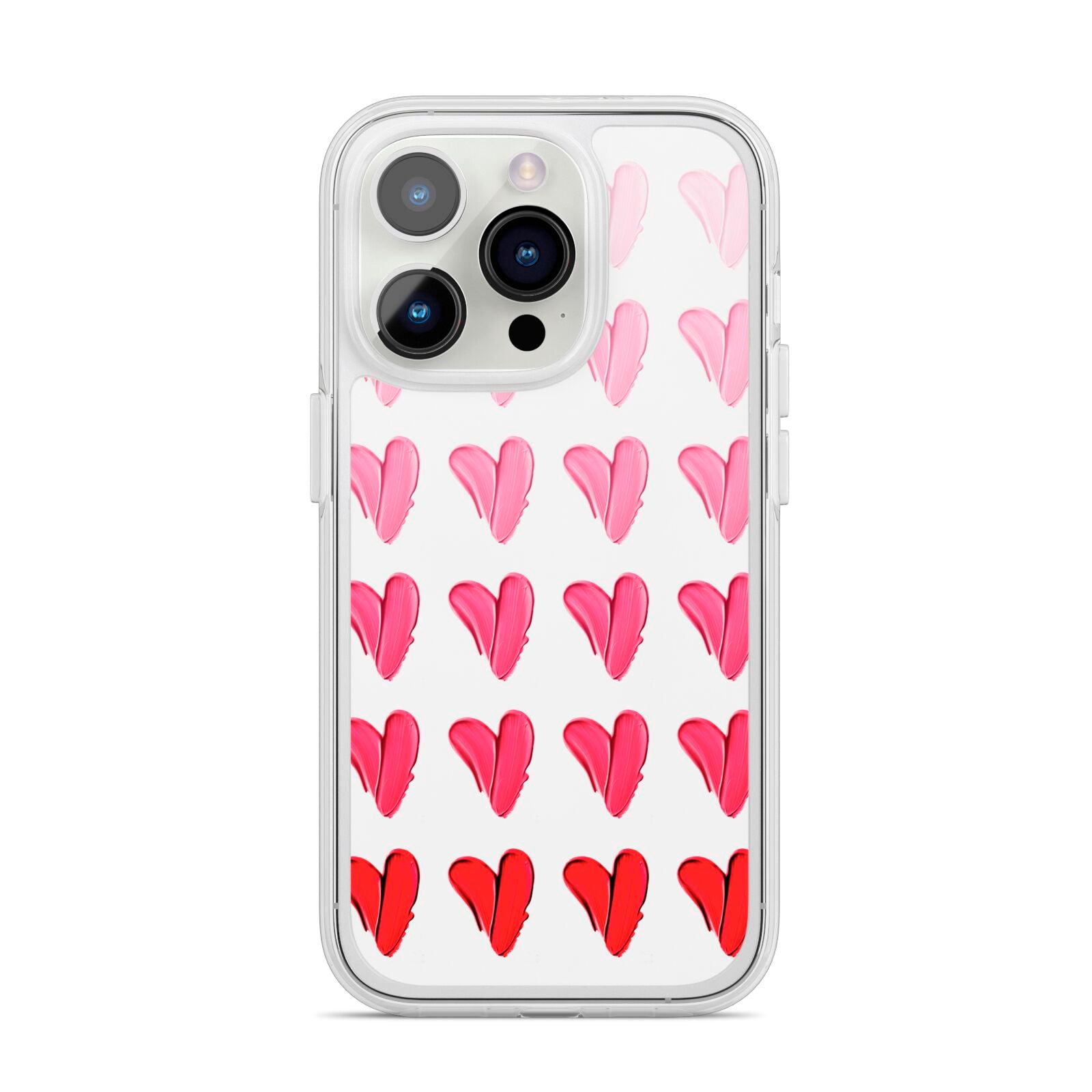 Brushstroke Heart iPhone 14 Pro Clear Tough Case Silver