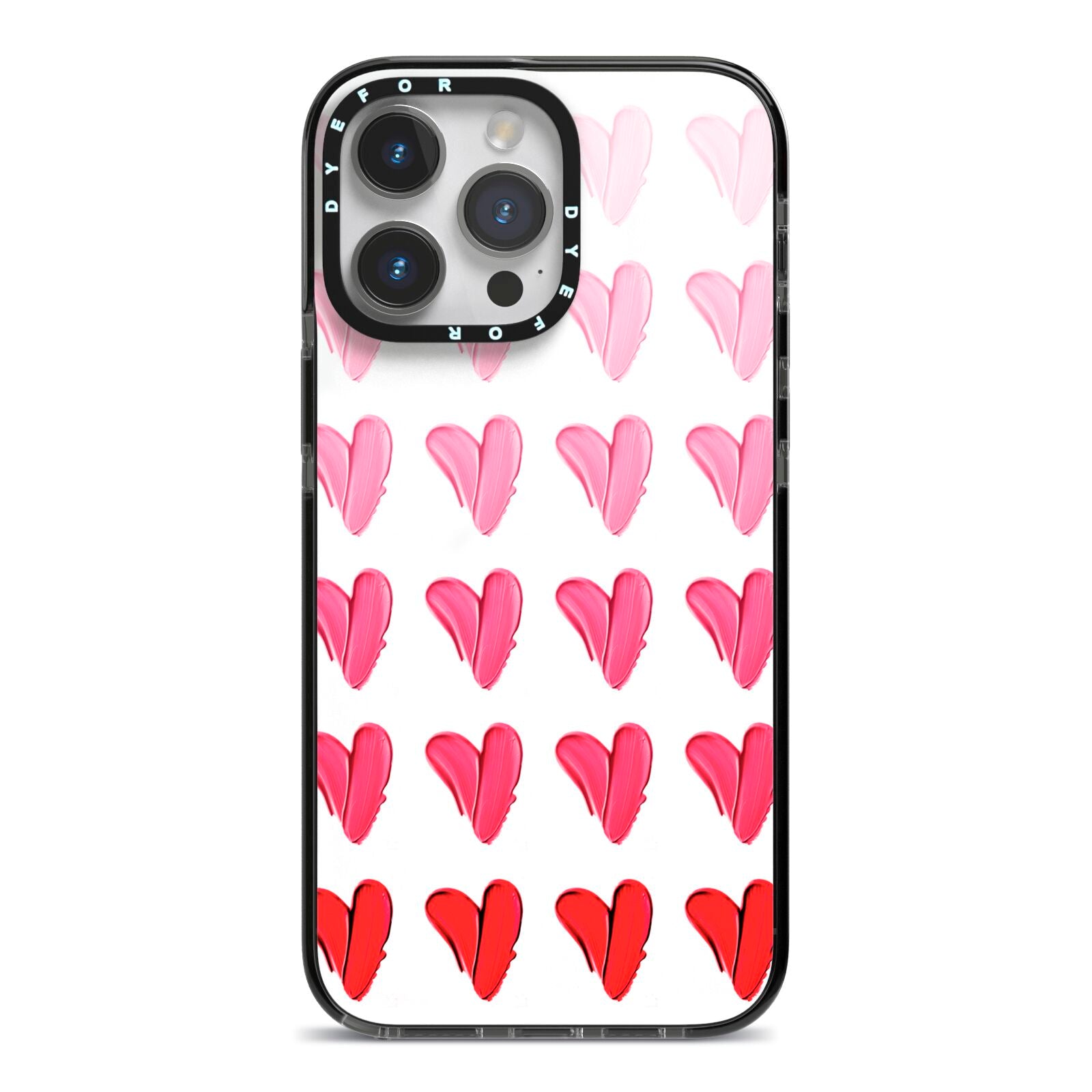 Brushstroke Heart iPhone 14 Pro Max Black Impact Case on Silver phone