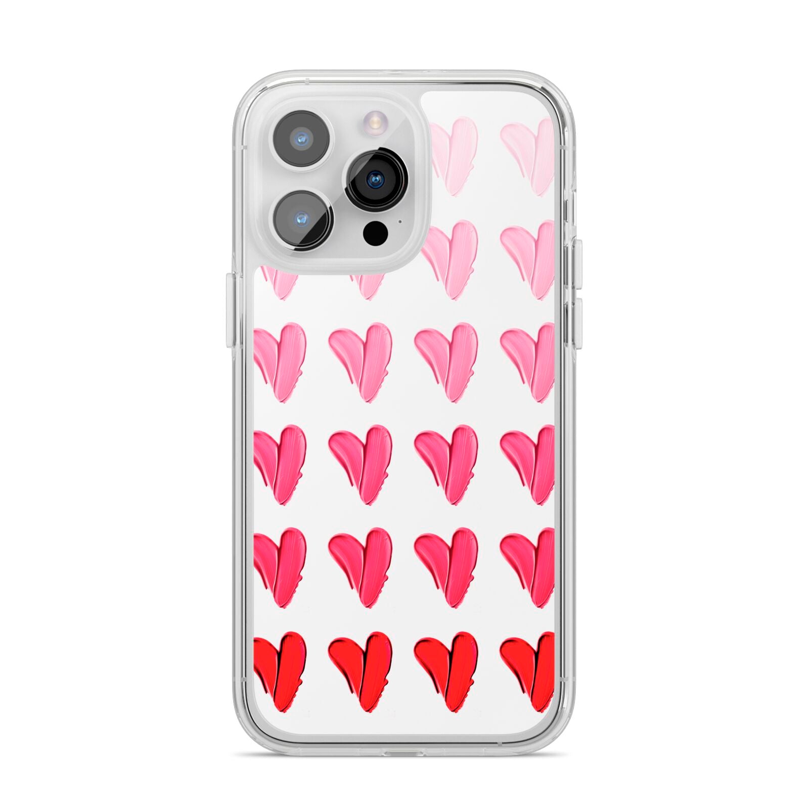 Brushstroke Heart iPhone 14 Pro Max Clear Tough Case Silver