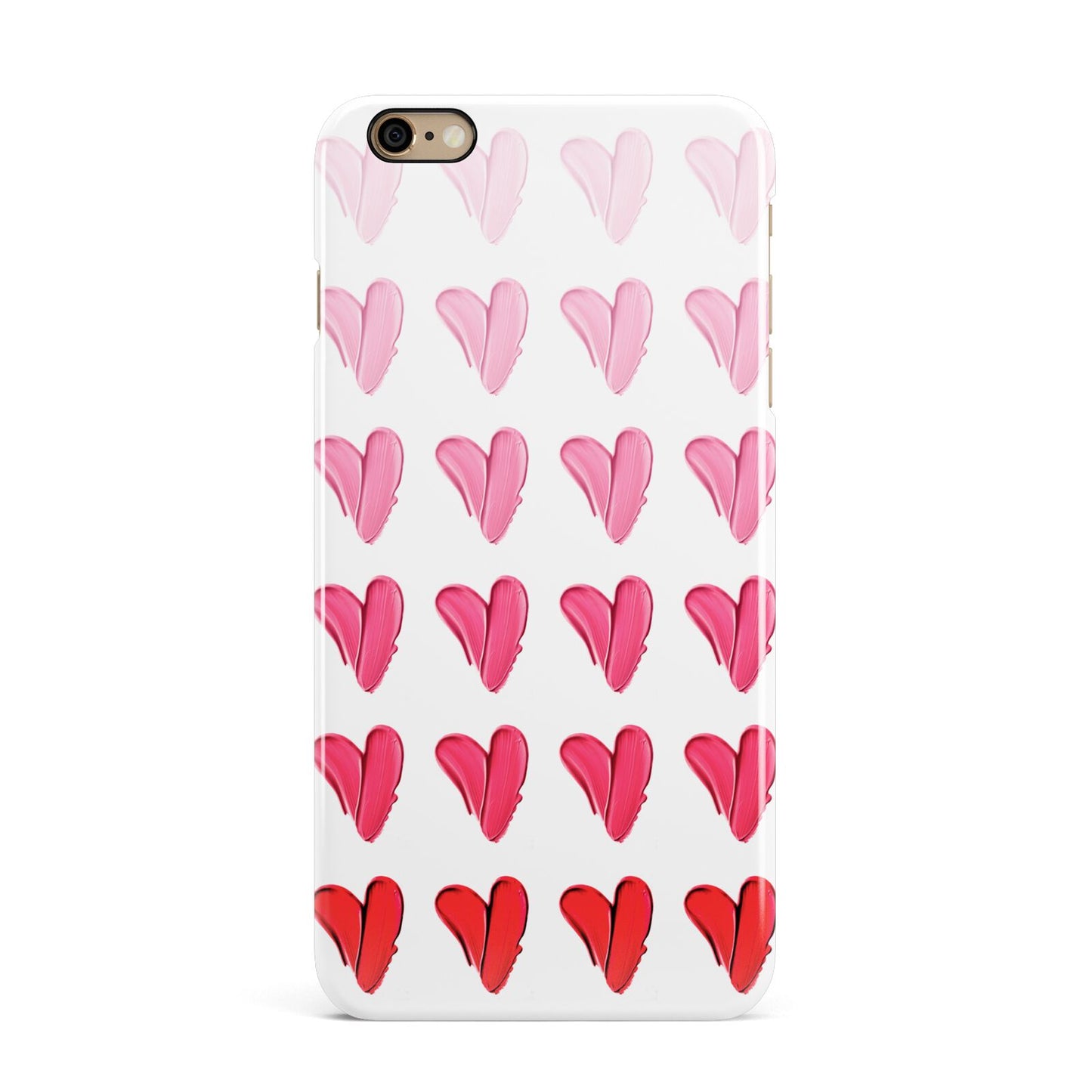 Brushstroke Heart iPhone 6 Plus 3D Snap Case on Gold Phone