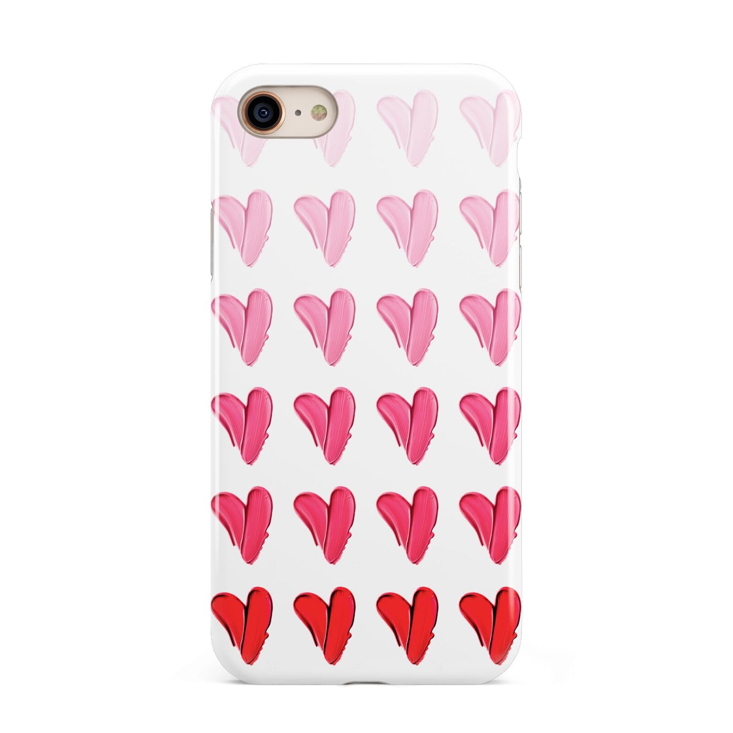 Brushstroke Heart iPhone 8 3D Tough Case on Gold Phone