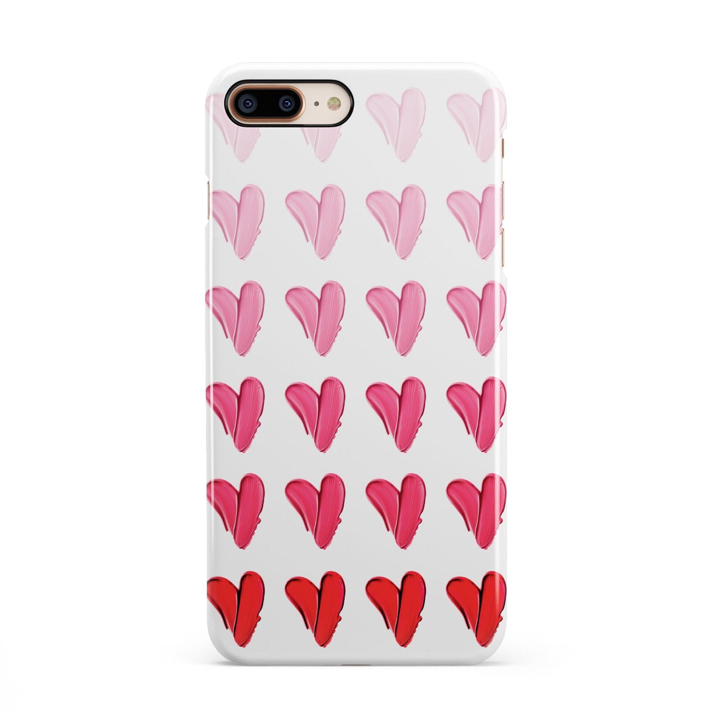 Brushstroke Heart iPhone 8 Plus 3D Snap Case on Gold Phone