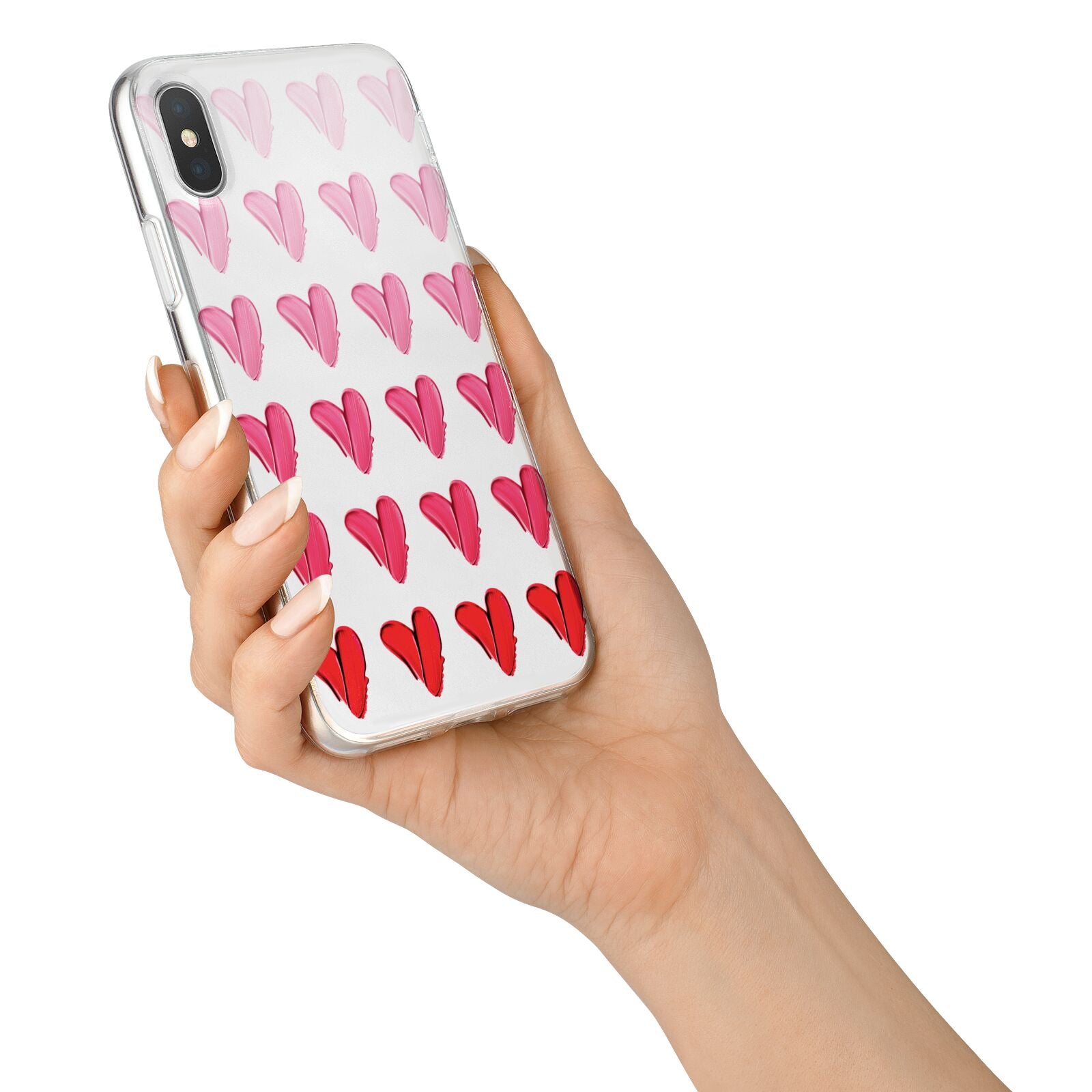Brushstroke Heart iPhone X Bumper Case on Silver iPhone Alternative Image 2
