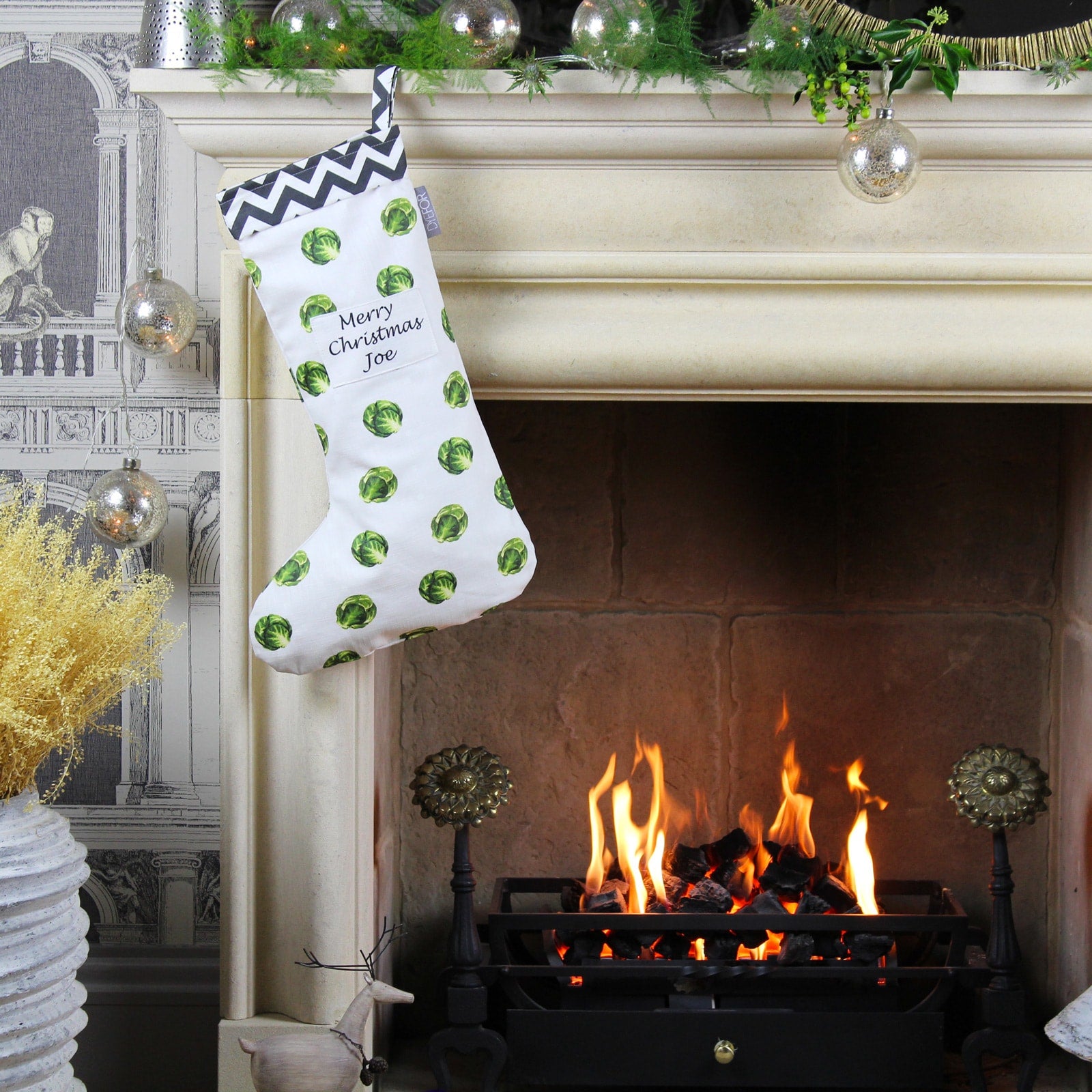 Personalised Christmas Brussel Sprout Stocking