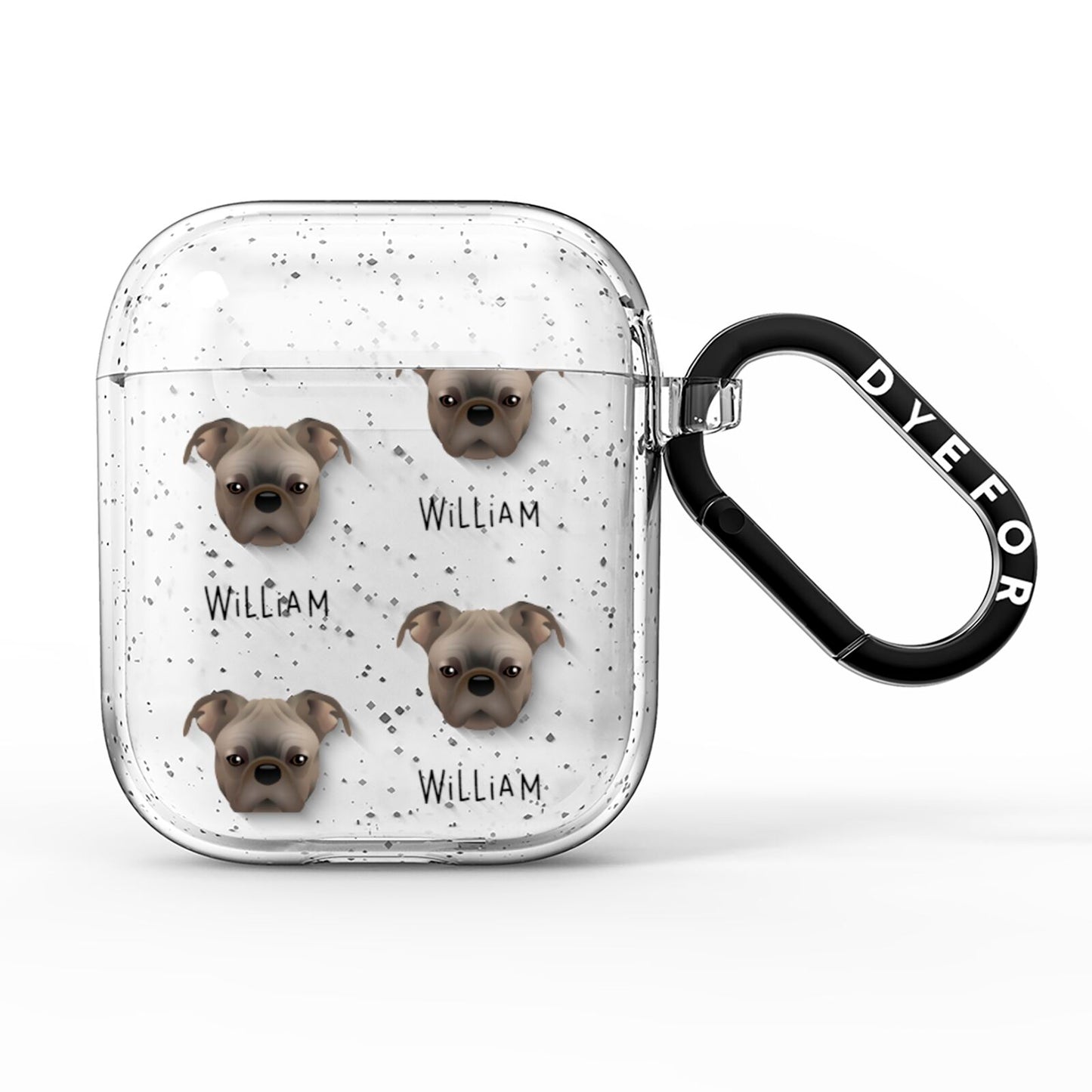 Bugg Icon with Name AirPods Glitter Case