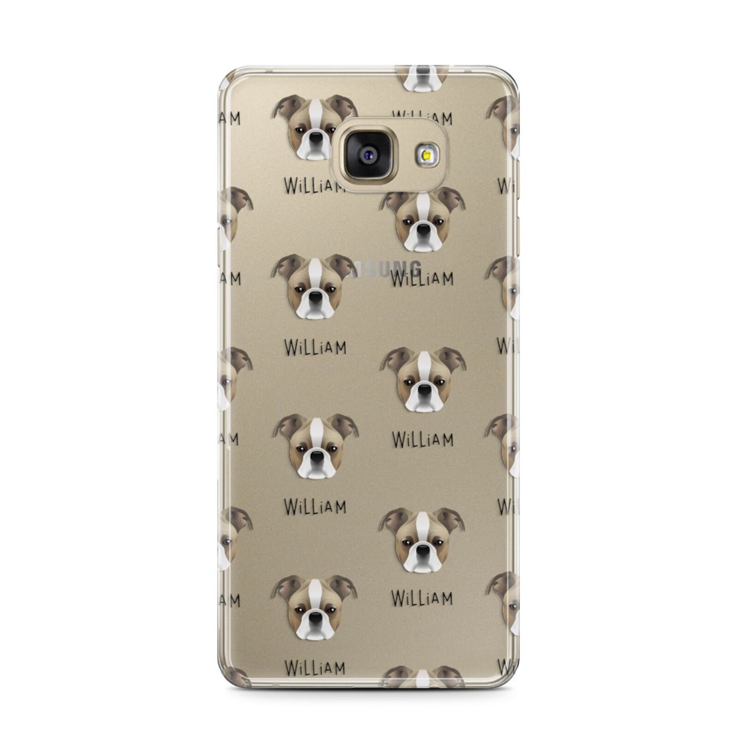 Bugg Icon with Name Samsung Galaxy A7 2016 Case on gold phone