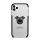 Bugg Personalised Apple iPhone 11 Pro Max in Silver with Black Impact Case