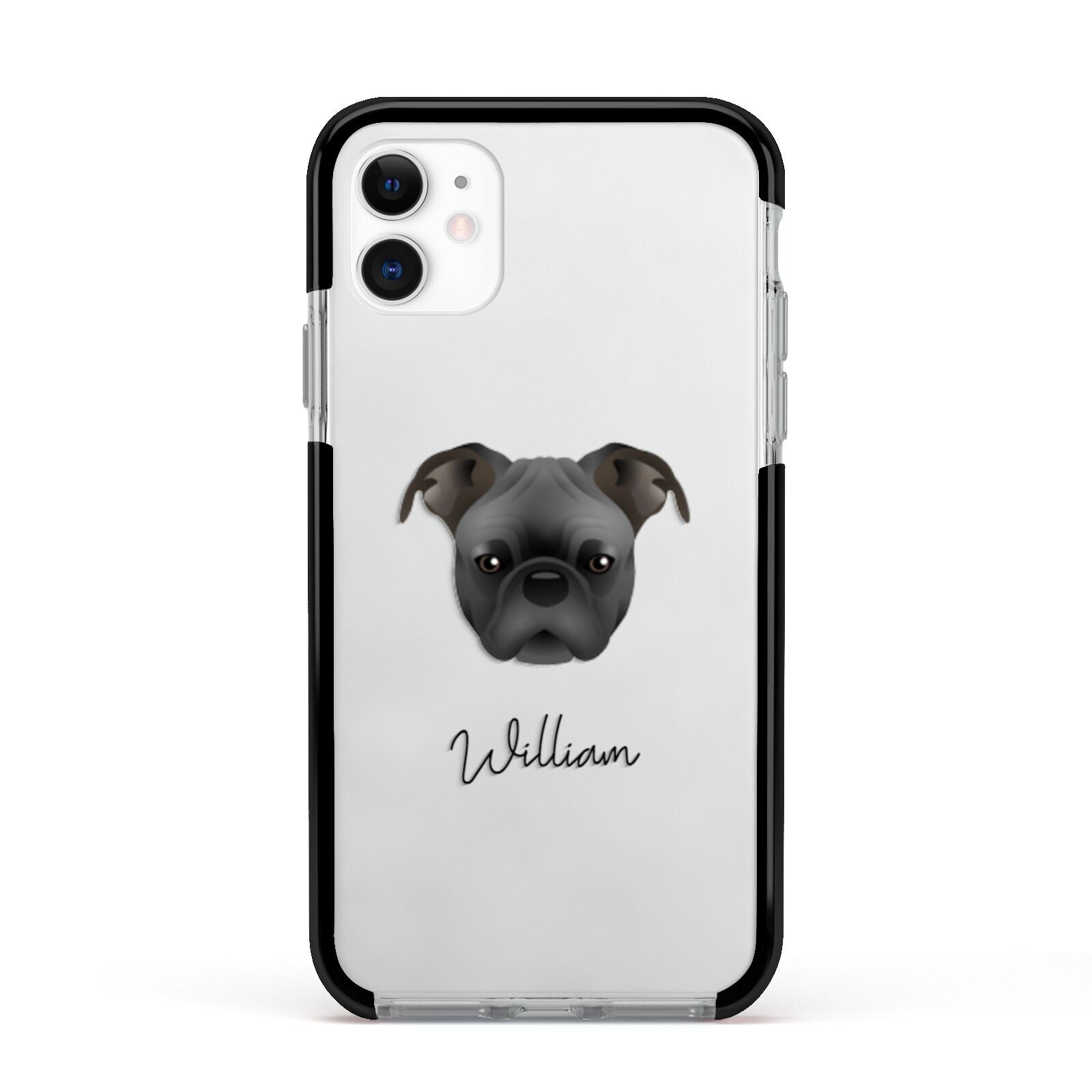 Bugg Personalised Apple iPhone 11 in White with Black Impact Case