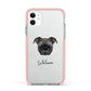 Bugg Personalised Apple iPhone 11 in White with Pink Impact Case