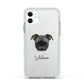 Bugg Personalised Apple iPhone 11 in White with White Impact Case