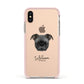 Bugg Personalised Apple iPhone Xs Impact Case Pink Edge on Gold Phone