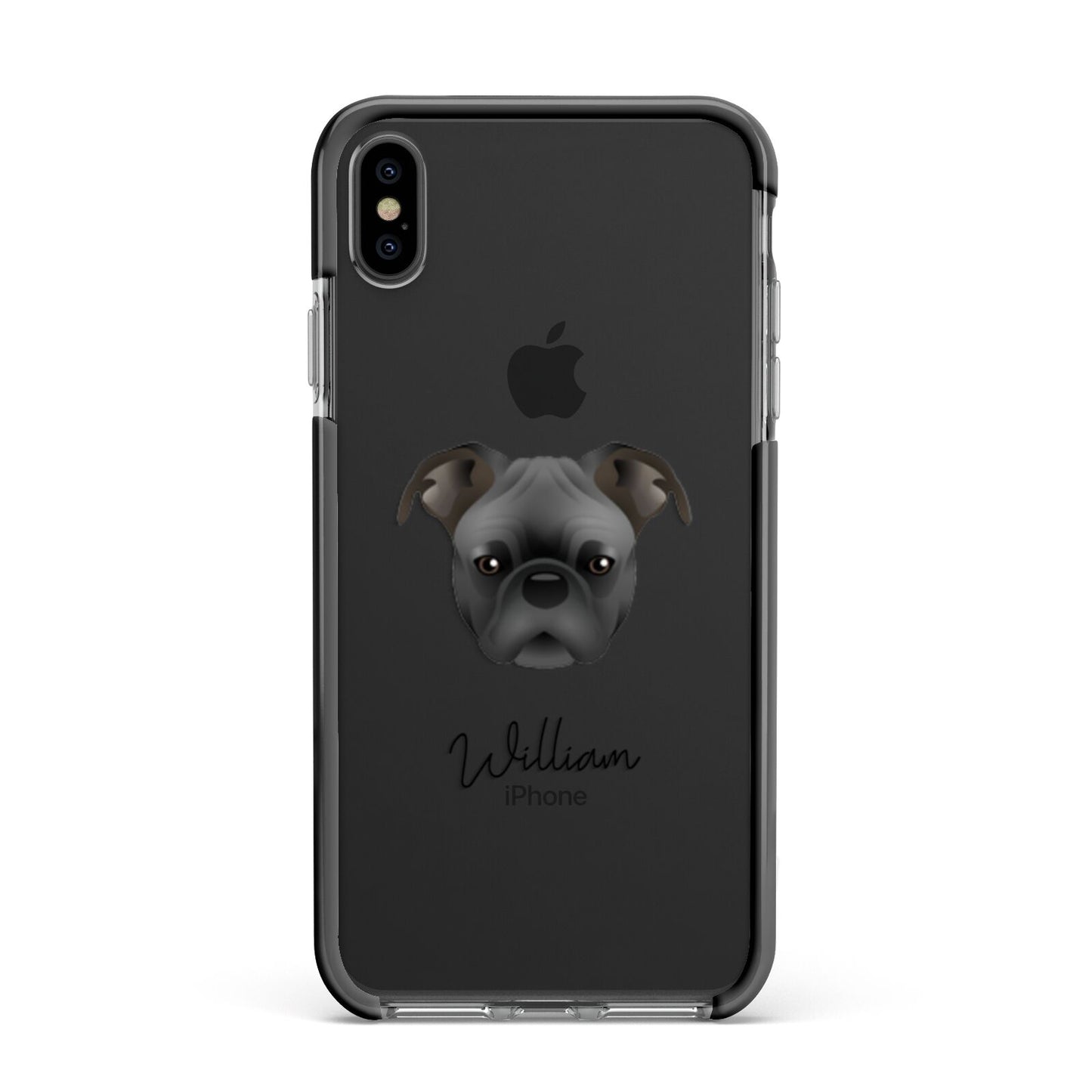 Bugg Personalised Apple iPhone Xs Max Impact Case Black Edge on Black Phone