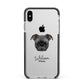 Bugg Personalised Apple iPhone Xs Max Impact Case Black Edge on Silver Phone