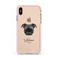 Bugg Personalised Apple iPhone Xs Max Impact Case Pink Edge on Gold Phone