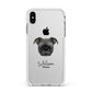 Bugg Personalised Apple iPhone Xs Max Impact Case White Edge on Silver Phone