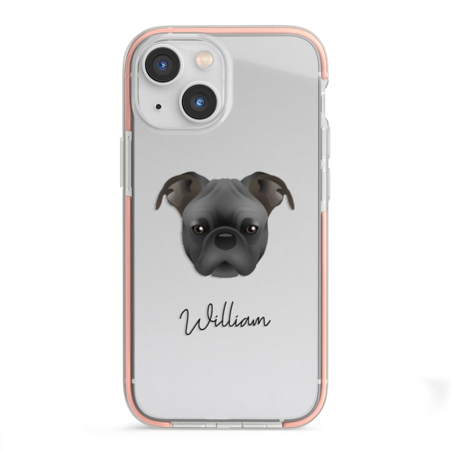 Bugg Personalised iPhone 13 Mini TPU Impact Case with Pink Edges