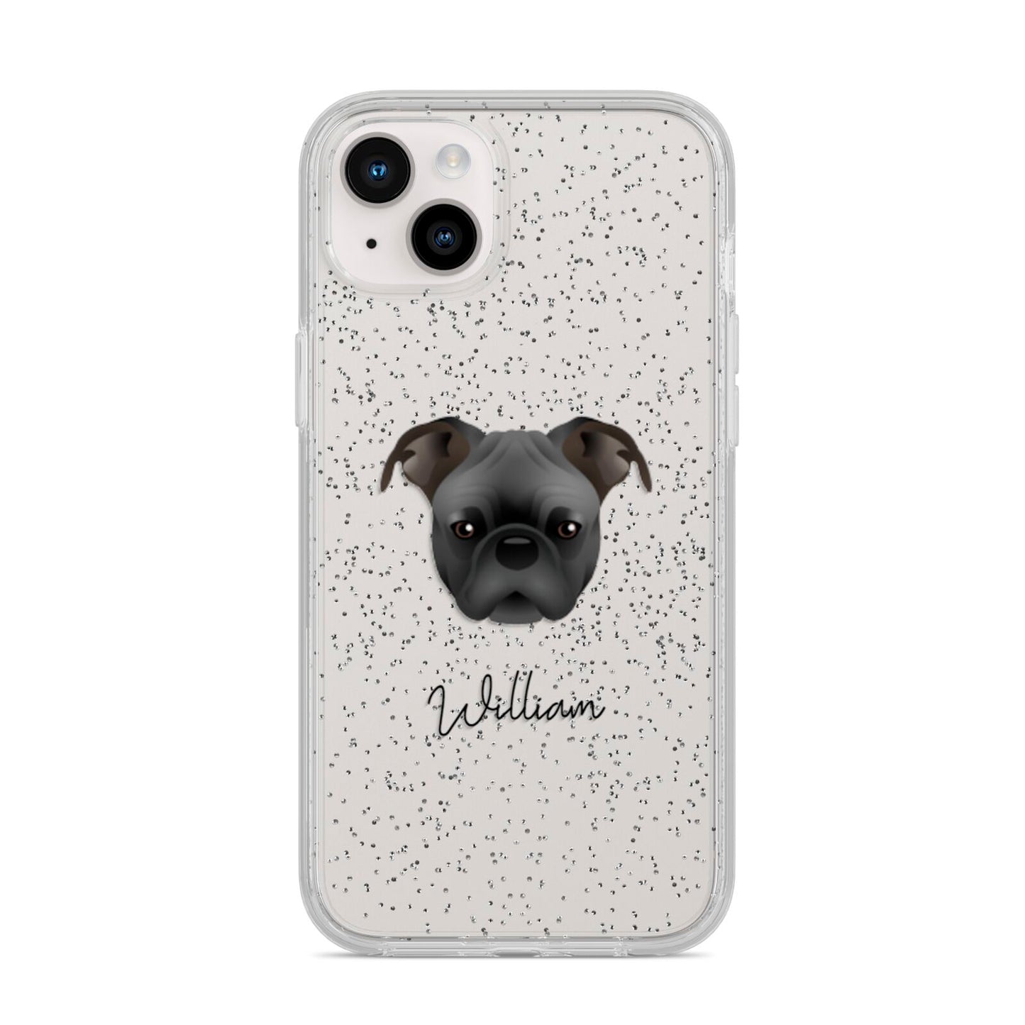 Bugg Personalised iPhone 14 Plus Glitter Tough Case Starlight