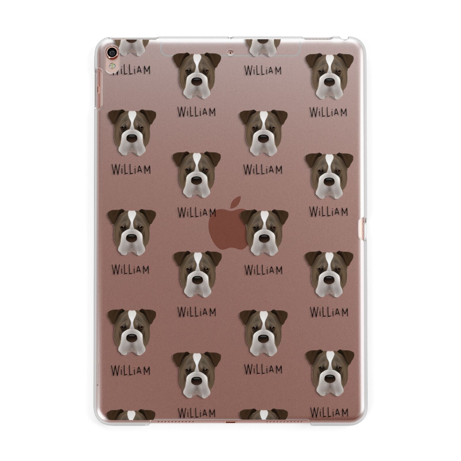 Bull Pei Icon with Name Apple iPad Rose Gold Case