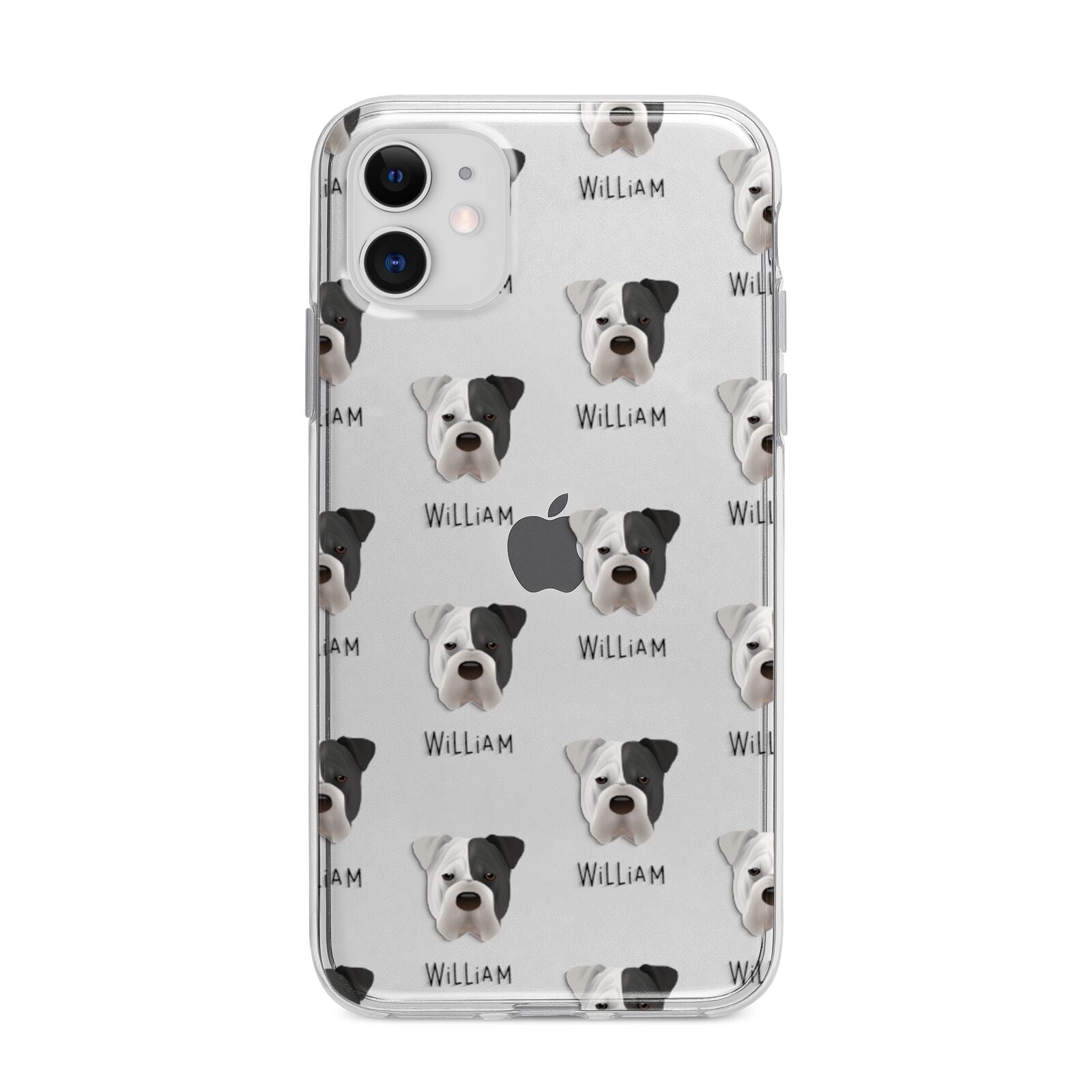Bull Pei Icon with Name Apple iPhone 11 in White with Bumper Case