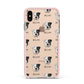 Bull Pei Icon with Name Apple iPhone Xs Max Impact Case Pink Edge on Gold Phone