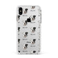 Bull Pei Icon with Name Apple iPhone Xs Max Impact Case White Edge on Silver Phone
