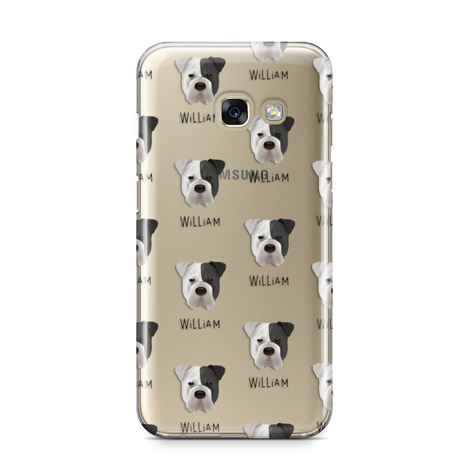 Bull Pei Icon with Name Samsung Galaxy A3 2017 Case on gold phone