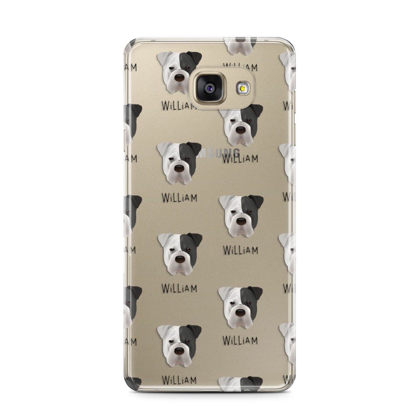Bull Pei Icon with Name Samsung Galaxy A7 2016 Case on gold phone