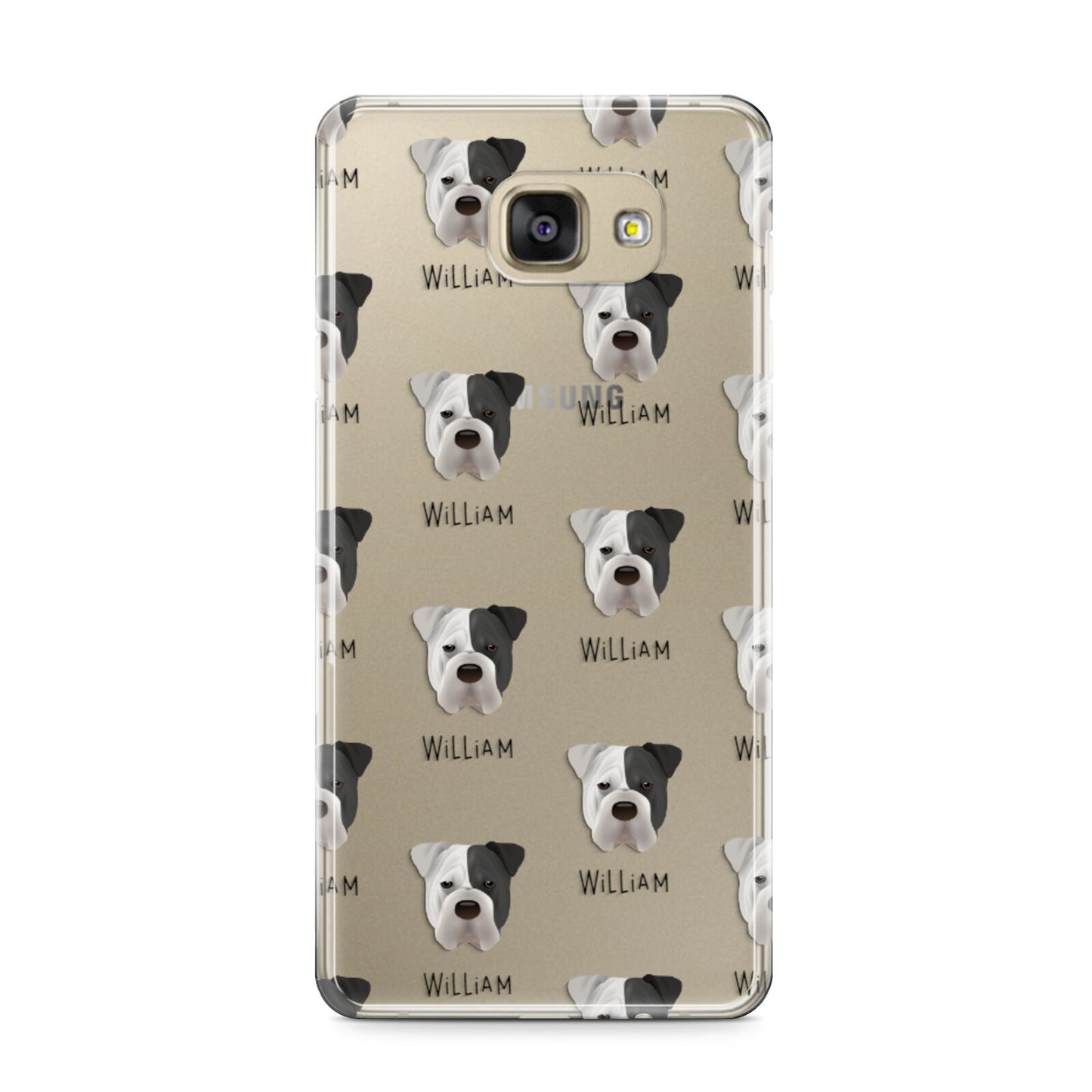 Bull Pei Icon with Name Samsung Galaxy A9 2016 Case on gold phone