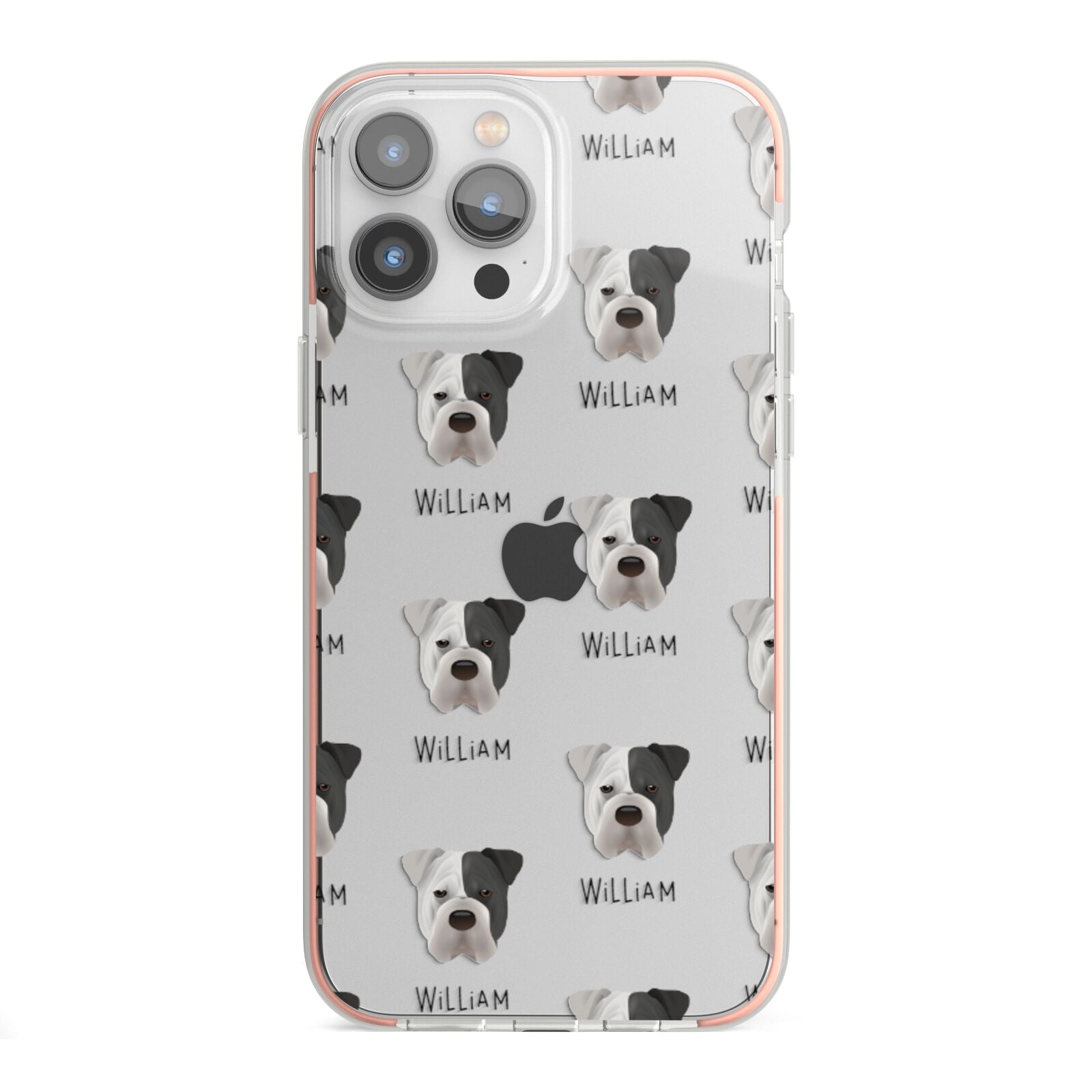Bull Pei Icon with Name iPhone 13 Pro Max TPU Impact Case with Pink Edges