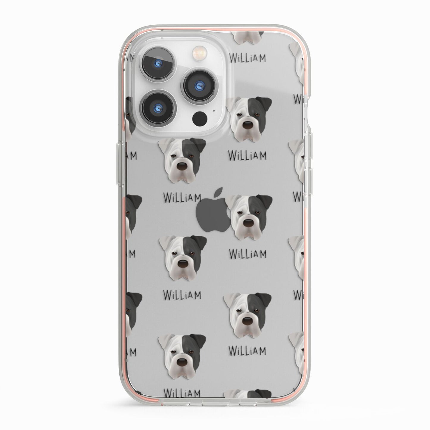 Bull Pei Icon with Name iPhone 13 Pro TPU Impact Case with Pink Edges