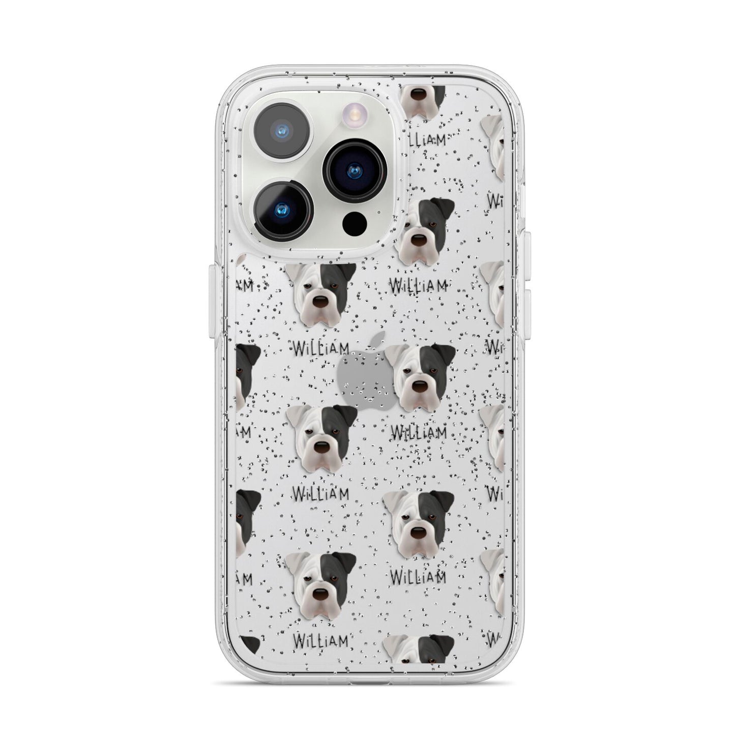 Bull Pei Icon with Name iPhone 14 Pro Glitter Tough Case Silver