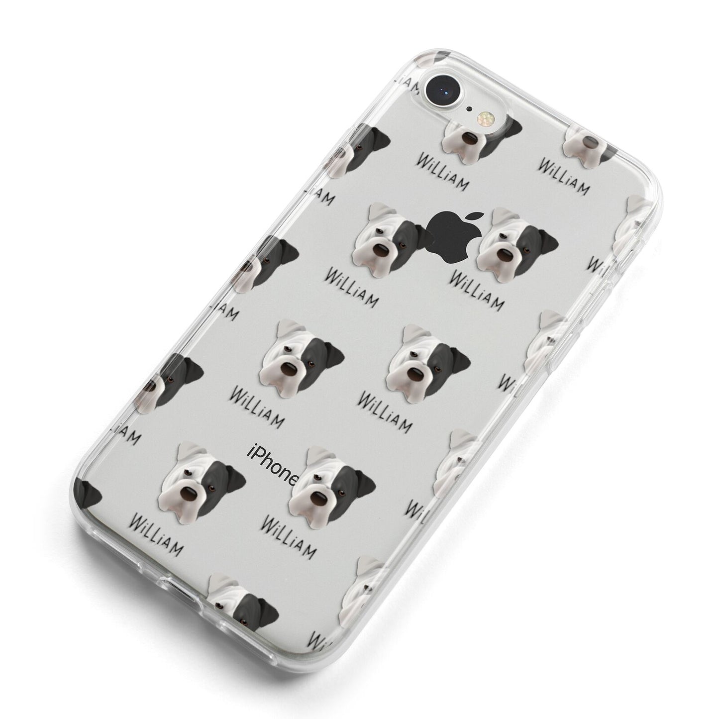 Bull Pei Icon with Name iPhone 8 Bumper Case on Silver iPhone Alternative Image