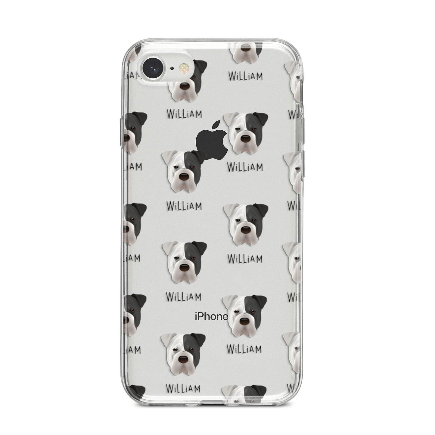 Bull Pei Icon with Name iPhone 8 Bumper Case on Silver iPhone