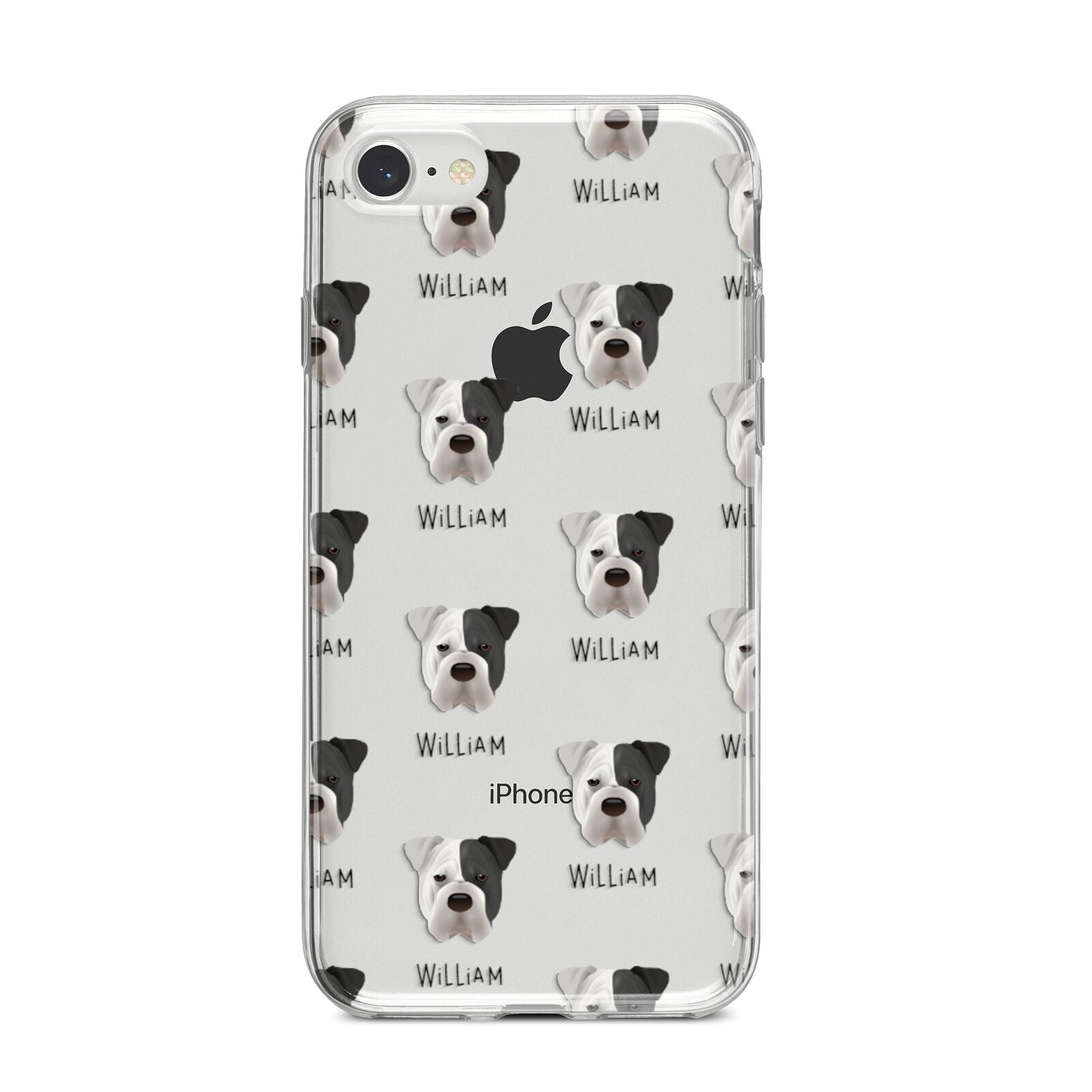Bull Pei Icon with Name iPhone 8 Bumper Case on Silver iPhone