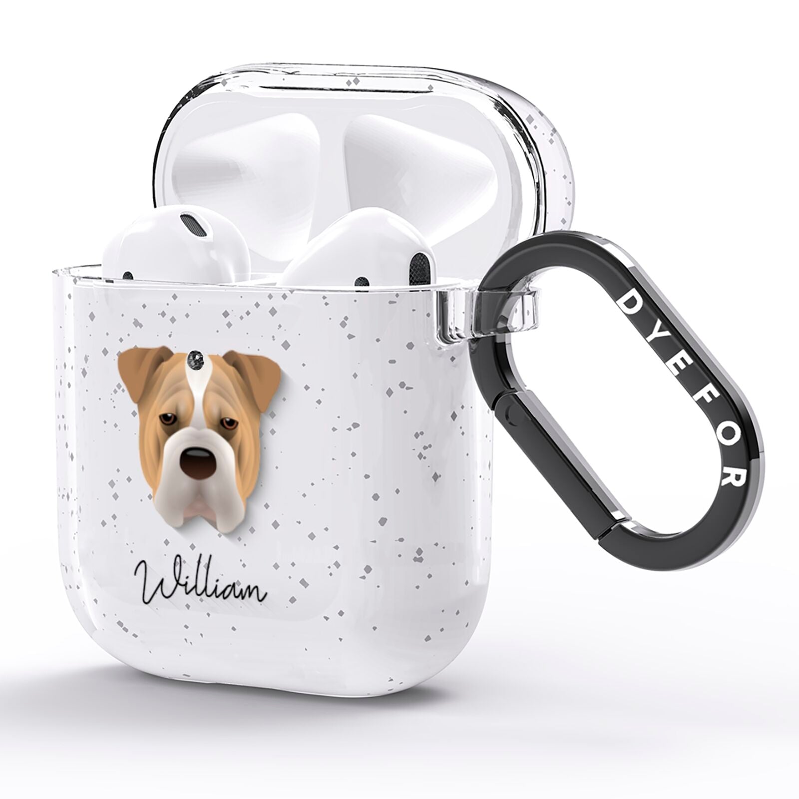 Bull Pei Personalised AirPods Glitter Case Side Image