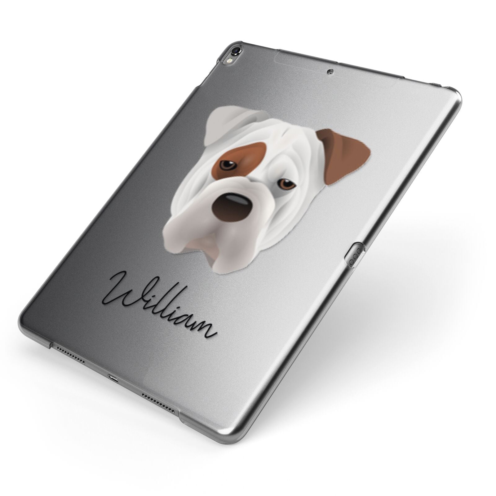Bull Pei Personalised Apple iPad Case on Grey iPad Side View