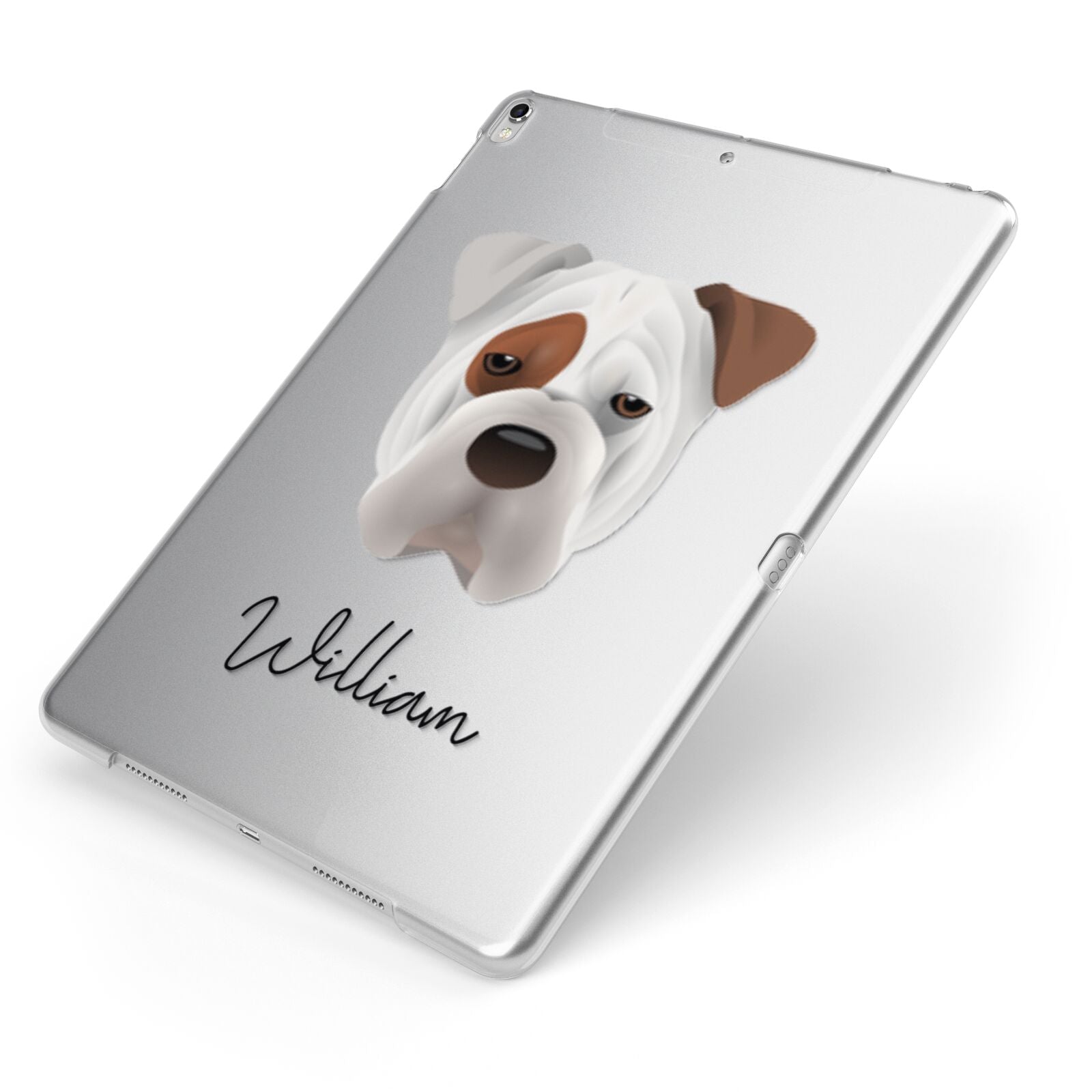 Bull Pei Personalised Apple iPad Case on Silver iPad Side View