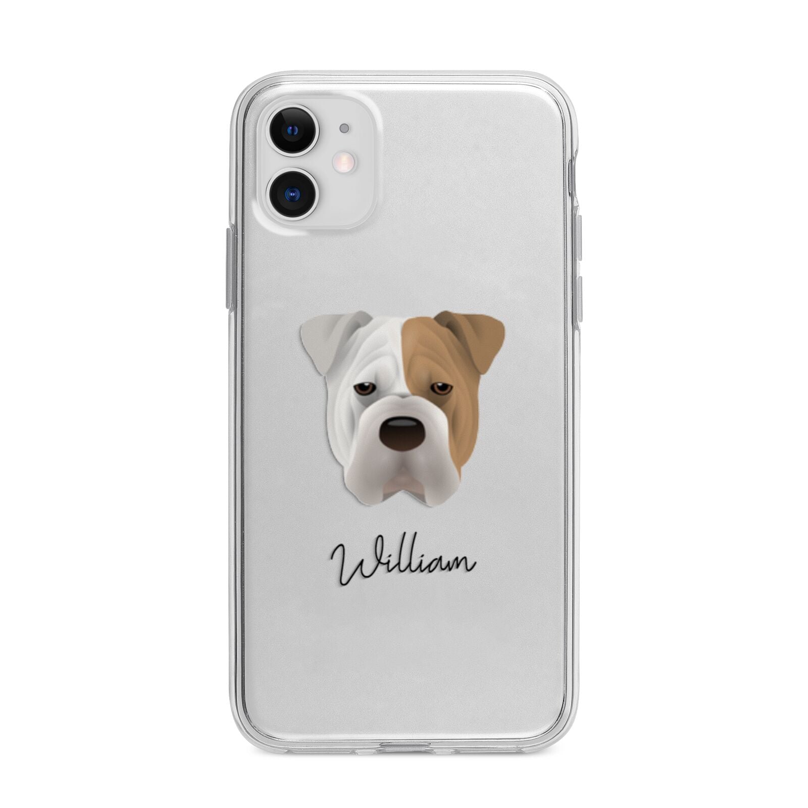 Bull Pei Personalised Apple iPhone 11 in White with Bumper Case