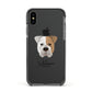 Bull Pei Personalised Apple iPhone Xs Impact Case Black Edge on Black Phone