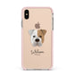 Bull Pei Personalised Apple iPhone Xs Max Impact Case Pink Edge on Gold Phone