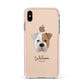 Bull Pei Personalised Apple iPhone Xs Max Impact Case Pink Edge on Gold Phone